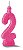 Vela de Aniversário Siba Número 2 Pop Cor Rosa com Glitter Unidade - Imagem 1