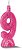 Vela de Aniversário Siba Número 9 Pop Cor Rosa com Glitter Unidade - Imagem 1