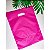 Sacola Plástica Alça Boca de Palhaço Cor Rosa Pink 25cm x 35cm Pacote Com 10 - Imagem 1