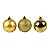 Enfeite Bolas de Natal de Plástico Mista (fosca/ lisa/ glitter) 5cm Dourada R.TD009A/TD009A-2DR Kit com 12 Bolas Decorativas - Imagem 1