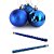 Enfeite Bolas de Natal de Plástico Mista (fosca/ lisa/ glitter) 5cm Azul Claro OU Azul Escuro TD009A/TD009A-4AZB Kit com 12 Bolas Decorativas - Imagem 5