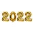 Kit Balão Metalizado 2022 Cor Dourado 40cm Altura Com 4 Peças R.YDH-2280 - Imagem 1