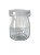 Enfeite Mini Pote De Vidro Abaloado/Achatado  Com Tampa Plástica Transparente 7cm Altura x 5cm Largura R.VD-0086UC Unidade - Imagem 1
