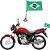 Bandeira Do Brasil De Tecido  Com Suporte Para Moto 14cm x 21cm R.CP967 Unidade - Copa Do Mundo - Imagem 2