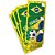 Adesivo Decorativo Retangular Copa do Mundo 2022 Brasil Cartela Com 12 - Imagem 1