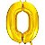 Balão Metalizado Número 0 ouro 40cm Unidade - Imagem 1