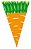 Embalagem Celofane Cone Formato Cenoura Cor Laranja e Verde 18cm x 30cm Pacote com 50 - Imagem 1