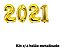 Kit Com 4 Balões Metalizados 2021 Cor Ouro 75cm - Imagem 1