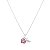 Colar Borboleta Mosaico Cristal Turmalina Rosa Cravação Invisível - 50cm - Banho de Ródio Branco • SANTA PRATA - Imagem 1