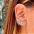 Brinco Onda Grande Zircônia Branca Banho de Ródio Branco • SANTA PRATA - Imagem 3