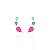 Brinco gotas fusion turmalina rosa prata 925 • SANTA PRATA - Imagem 1
