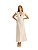 Vestido Longo Godê Com Cinto Listrado • Sommer Branco - Imagem 2