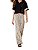 Calça Feminina Pantalona Listrada Em Malha • Open Branco - Imagem 1