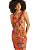 Vestido Slim Decote V Estampado • Sommer Laranja - Imagem 3