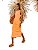 Vestido Midi Slim Drapeado Canelado • Open Laranja - Imagem 3