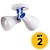 Kit 2 Spot de Sobrepor Direcionável Duplo Octa Plus 2xE27 - Branco/Azul - Imagem 1