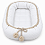 Ninho Básico - Malha Jacquard Branco / Cordão Tricot Bege Ninive Com Pingente Pompom - Imagem 1