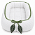 Ninho Básico - Malha Jacquard Branco / Cordão Tricot Verde Limonada Com Pingente Folhas - Imagem 1