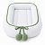 Ninho Básico - Malha Jacquard Branco / Cordão Verde M.Plantação Com Pompom - prontaentrega - Imagem 1