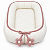 Ninho Básico - Malha Jacquard Branco - Perola / Cordão Tricot Rosa Una Com Pingente Flores - Imagem 1