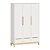 Guarda-Roupa 3 Portas Cozy - Branco / Carvalho - prontaentrega - Imagem 1