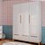 Guarda-Roupa 3 Portas Cozy - Branco / Carvalho - prontaentrega - Imagem 2