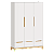 Armário Roupeiro 3 Portas Cozy - Branco / Carvalho - Imagem 1