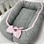 Ninho Básico - Malha Jacquard - Cinza / Rosa Baby - Cordão Tricot - Pingente Coração - Imagem 2