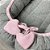 Ninho Básico - Malha Jacquard - Cinza / Rosa Baby - Cordão Tricot - Pingente Coração - Imagem 4