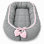 Ninho Básico - Malha Jacquard Cinza / Cordão Tricot Rosa Baby Com Pingente Coração - Imagem 1