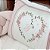 Kit Berço Rosa Bordado a Mão Coração Floral Com Inicial - 5 Peças - Imagem 2