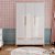 Quarto Completo - Cozy - Berço + Cômoda 6 Gavetas + Roupeiro 3 Portas - Branco Com Carvalho - BRINDE: Poltrona Sonhos com Puff e Balanço: Tecido Linho Bege - prontaentrega - Imagem 5
