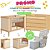 Combo Paglia - Berço 3 em 1 + Cômoda Paglia 4 Gavetas Com 1 Tela Rattan + BRINDE: Poltrona Sonhos com Puff e Balanço: Tecido Linho Bege - prontaentrega - Imagem 1