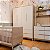 Quarto Completo Tomi - Berço 2 Em 1 + Cômoda 6 Gavetas + Roupeiro 4 Portas - Branco Com Carvalho - Imagem 2