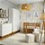 Quarto Completo - Berço Sleep Madeira + Comoda Nature com Porta 20568 + Roupeiro 3 Portas Nature 71290 - Poltrona Sonhos Com Puff de BRINDE - Linho Bege - Imagem 2