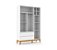 Quarto Completo - Berço Sleep Madeira + Comoda Nature com Porta 20568  + Roupeiro 3 Portas Nature 71290 - Poltrona Sonhos Com Puff de BRINDE - Linho Bege - Imagem 4
