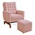 Poltrona De Amamentação Olivia - Com Balanço - Com Puff - Tecido PB606 - Boucle Rosa - Imagem 1