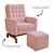Poltrona De Amamentação Olivia - Com Balanço - Com Puff - Tecido PB606 - Boucle Rosa - Imagem 3