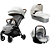 Combo Parcel - 4 em 1 - Carrinho + Bebê Conforto + Moisés + Base Isofix - Cinza Oyster - Imagem 1