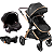 Combo Carrinho 4 em 1 - Carrinho + Bebê Conforto + Moisés + Base - Kansas - Gold Preto - Imagem 1