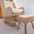 Poltrona De Amamentação Maju - Com Balanço - Pés Dourados - Com Puff  - Assento Boucle Natural Bege - TB 620 - Corpo Courino sand k20 - Imagem 1