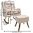 Poltrona De Amamentação Maju - Com Balanço - Pés Dourados - Com Puff  - Assento Boucle Natural Bege - TB 620 - Corpo Courino sand k20 - Imagem 9