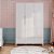 Quarto Completo - Berço Sleep 3 em 1 + Cômoda 6 Gavetas Cozy + Roupeiro 3 Portas Cozy - Branco  - BRINDE: Poltrona Sonhos com Puff e Balanço: Tecido Linho Bege - Imagem 3