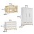 Quarto Completo - Berço Carvalho 3 em 1 + Cômoda 6 Gavetas Cozy + Roupeiro 3 Portas Cozy - Branco com carvalho - BRINDE: Poltrona Sonhos com Puff e Balanço: Tecido Linho Bege - Imagem 4