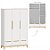 Quarto Completo - Berço Carvalho 3 em 1 + Cômoda 6 Gavetas Cozy + Roupeiro 3 Portas Cozy  - Branco com carvalho - BRINDE: Poltrona Sonhos com Puff e Balanço: Tecido Linho Bege - Imagem 7