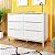 Quarto Completo - Berço Carvalho 3 em 1 + Cômoda 6 Gavetas Cozy + Roupeiro 3 Portas Cozy  - Branco com carvalho - BRINDE: Poltrona Sonhos com Puff e Balanço: Tecido Linho Bege - Imagem 8