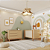 Quarto Completo - Berço Bo 3 em 1  Palha  + Cômoda 3 Gavetas Bo + Roupeiro 2 Portas Bo - Capuccino / Jequitiba - BRINDE: Poltrona Sonhos com Puff e Balanço: Tecido Linho Bege - Imagem 9