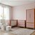 Quarto Completo - Berço Bo 3 em 1 Palha + Cômoda 3 Gavetas Bo + Roupeiro 2 Portas Bo - Rose / Jequitiba - BRINDE: Poltrona Sonhos com Puff e Balanço: Tecido Linho Bege - Imagem 2