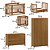 Quarto Completo – Berço Evolutivo Sleep 3 em 1 Madeira + Cômoda Soley com Porta Madeira + Guarda-Roupa Soley 2 Portas Madeira + Poltrona de Brinde modelo Sonhos com Puff Linho Bege - Imagem 5