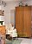Quarto Completo – Berço Evolutivo Sleep 3 em 1 Madeira + Cômoda Soley com Porta Madeira + Guarda-Roupa 2 Portas Madeira  + Poltrona de Brinde modelo Sonhos com Puff Linho Bege - Imagem 7